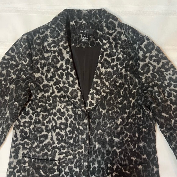 Karen Kane‎ Women's Textured Blazer Jacket Leopard Prnt Sz M EUC - Picture 5 of 15